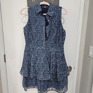 Michael KORS Blue Sleeveless Patterned Dress